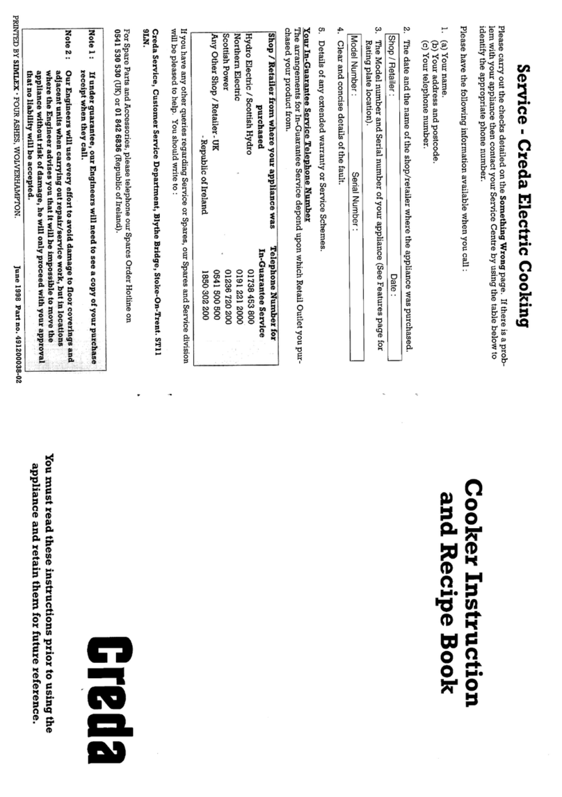 Creda HB49145 Quick guide Creda HB49145 Quick guide