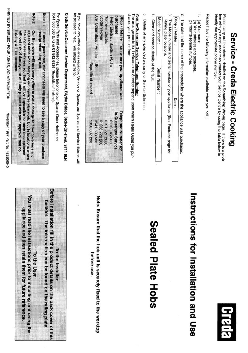 Creda HB42386 User manual