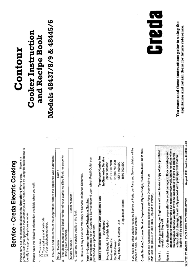 Creda HB48446 Quick guide Creda HB48446 Quick guide