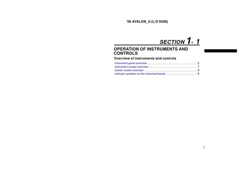 Toyota AVALON User manual