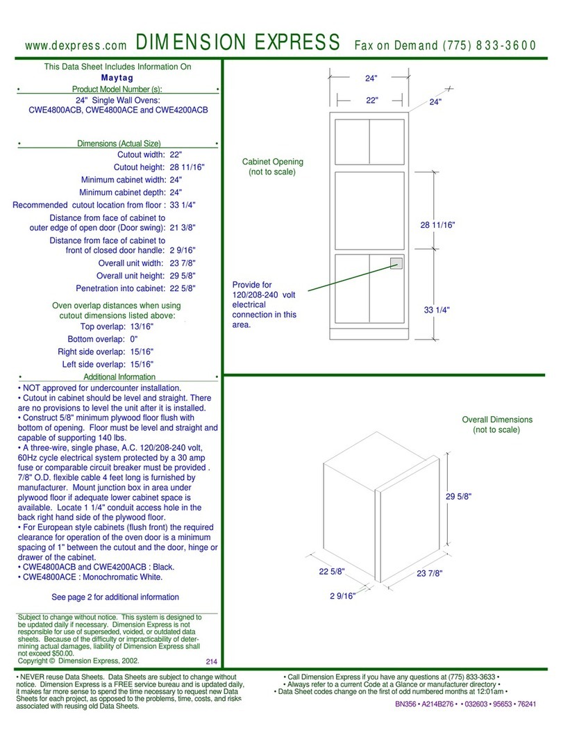Maytag CWE4800ACB - 24 Inch Single Electric Wall... datasheet