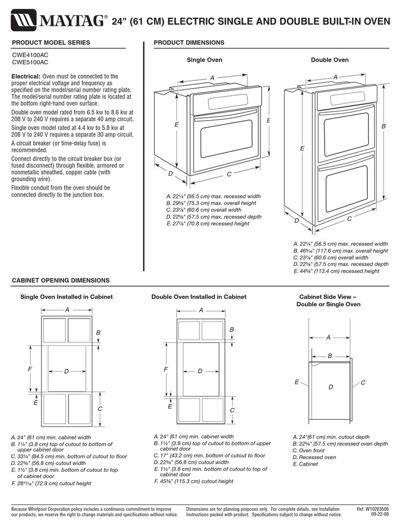 Maytag CWE4100AC - 24" Single Electric Wall Oven User instructions