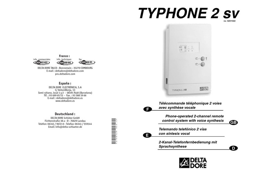 DELTA DORE TYPHONE 2 SV - GUIDE D Installation
