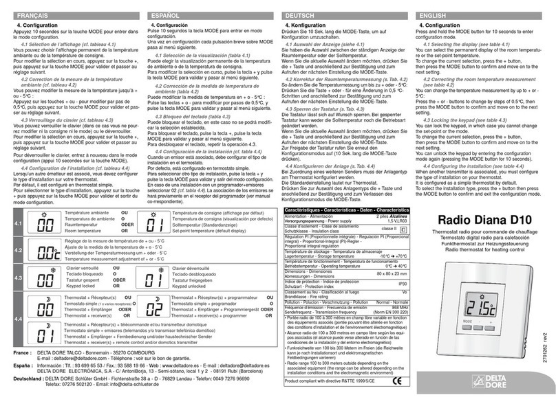 DELTA DORE RADIO DIANA D10 - GUIDE D User manual