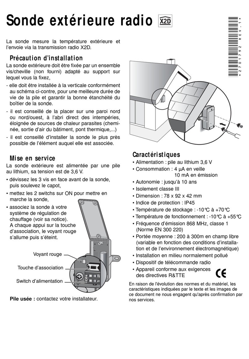 DELTA DORE RADIO OUTDOOR PROBE X2D manual