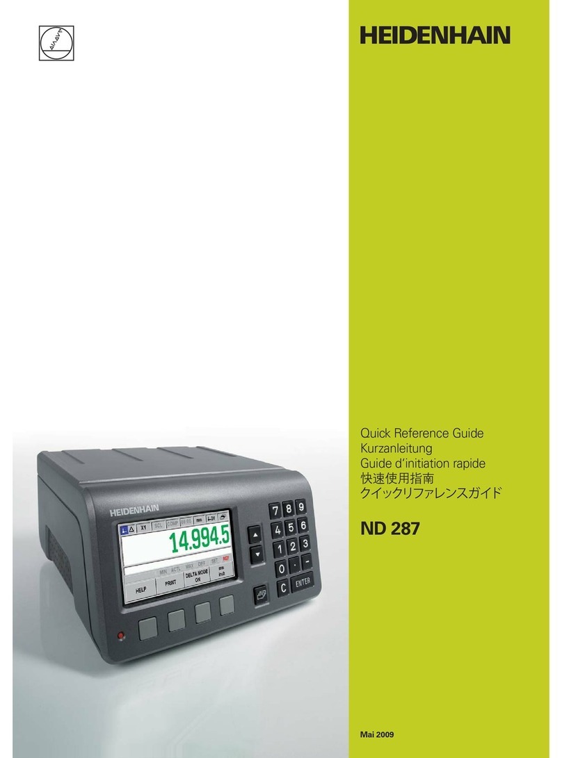 HEIDENHAIN ND 287 -  GUIDE Quick reference guide