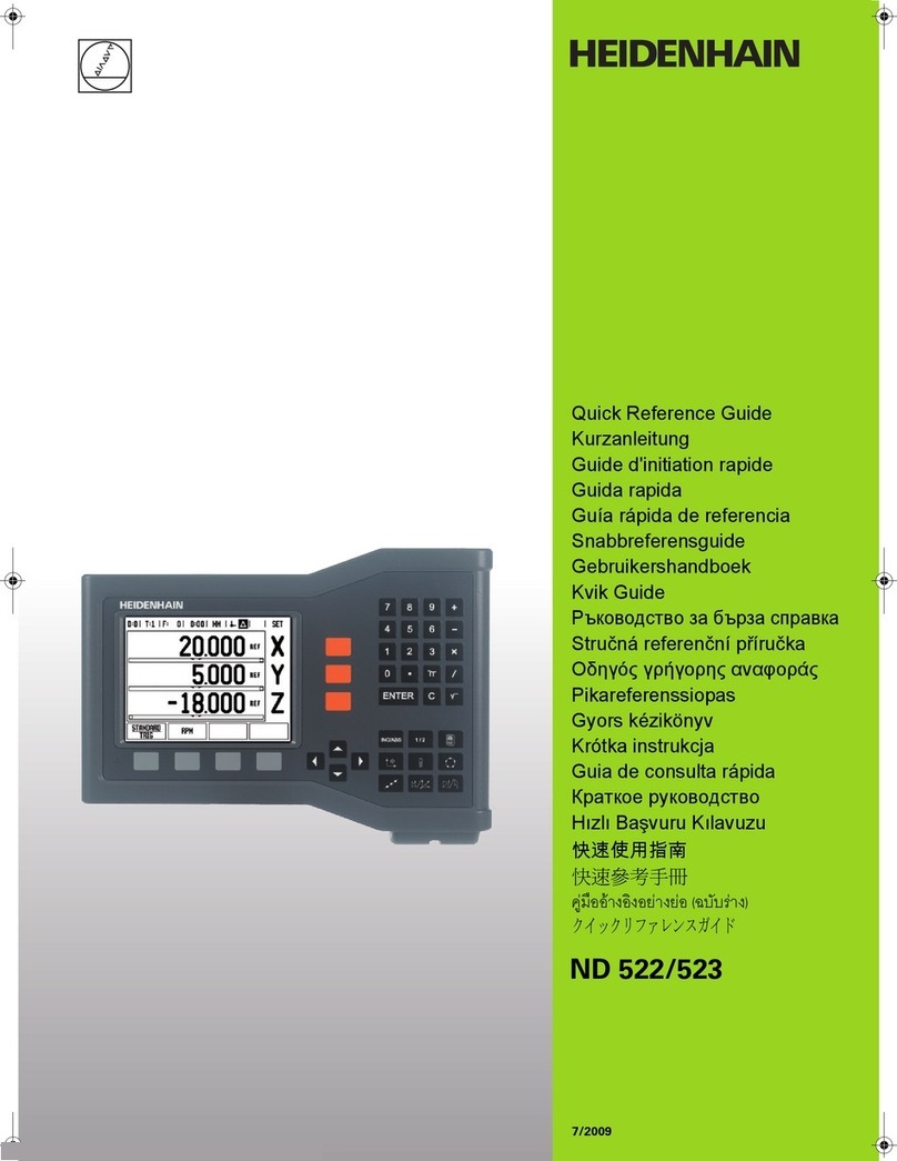 HEIDENHAIN ND 522 -  GUIDE Quick reference guide