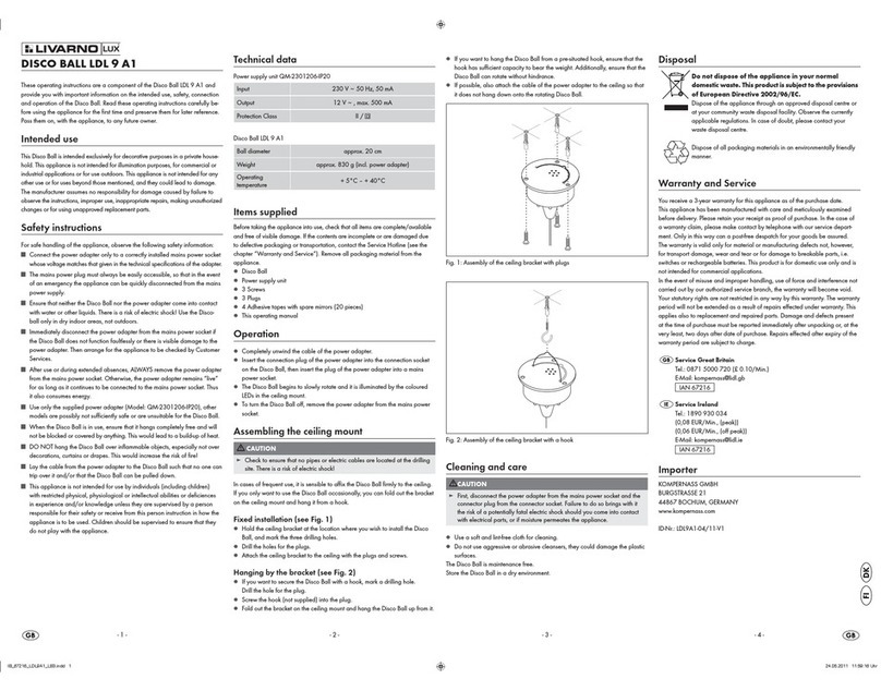 LIVARNO LDL 9 A1 operating manual