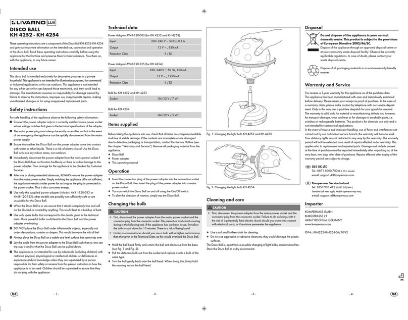 LIVARNO KH 4252-4254 DISCO BALL User manual