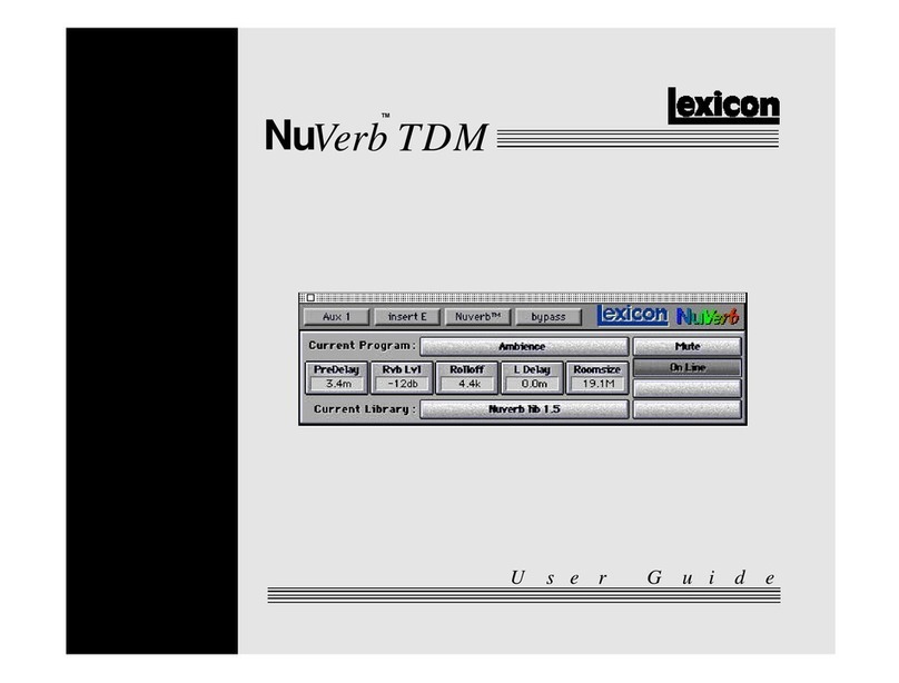 Lexicon NUVERB TDM - REV 1 User manual
