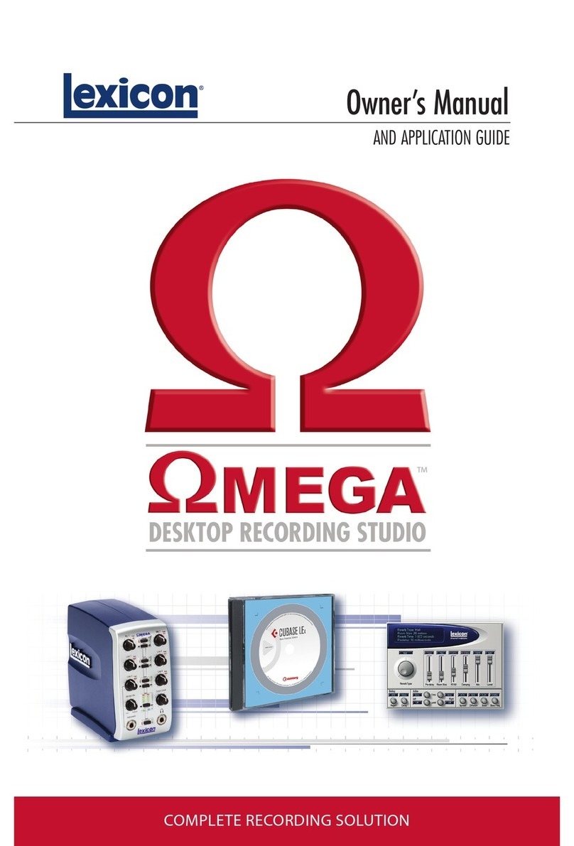 Lexicon OMEGA - MANUAL 2 owner's manual
