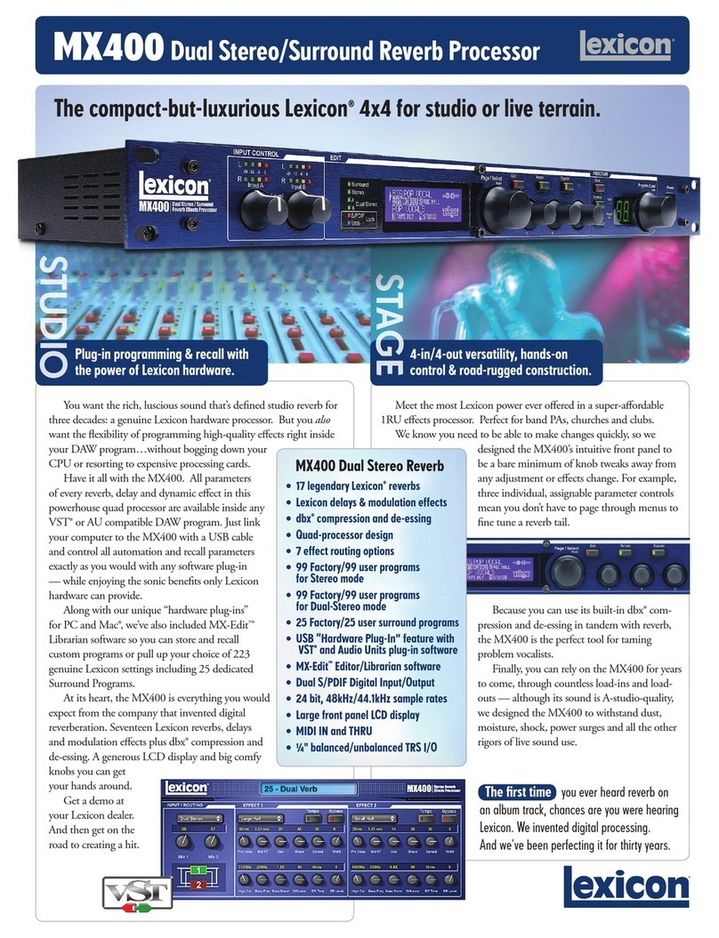 Lexicon MX400 datasheet