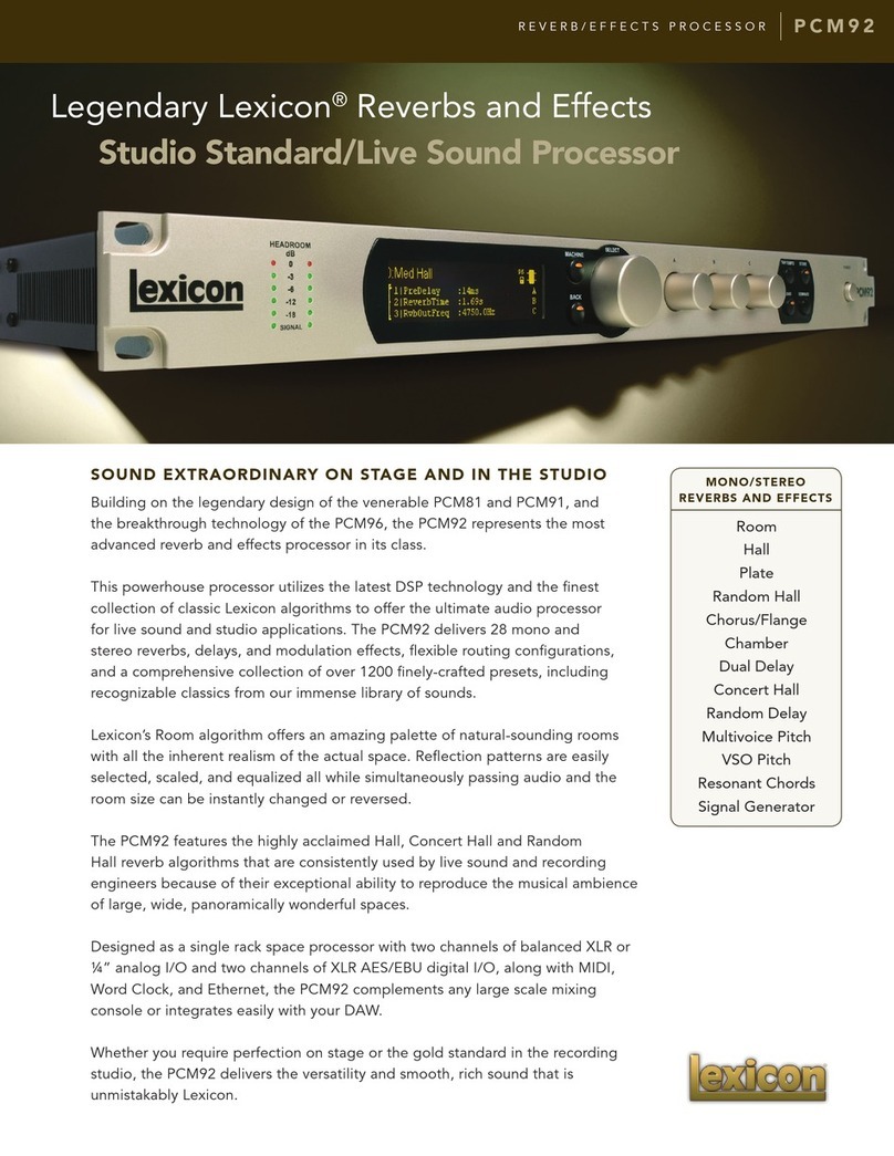 Lexicon PCM92 User manual