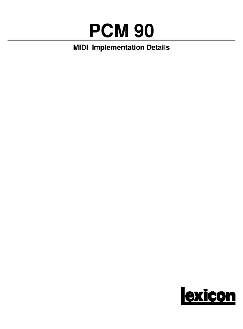 Lexicon PCM 90 - MIDI IMPLEMENTATION DETAILS User manual