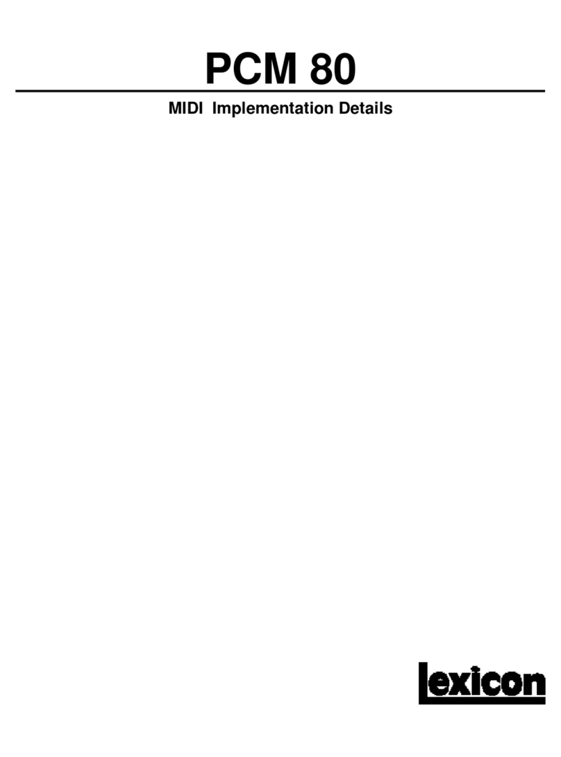 Lexicon PCM 80 - MIDI IMPLEMENTATION DETAILS User manual
