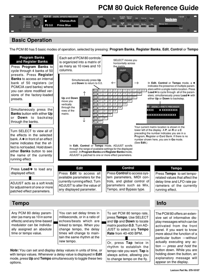 Lexicon PCM 80 User manual