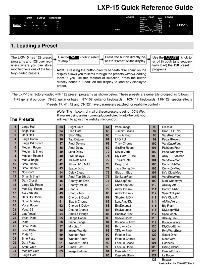 Lexicon LXP-15 User manual