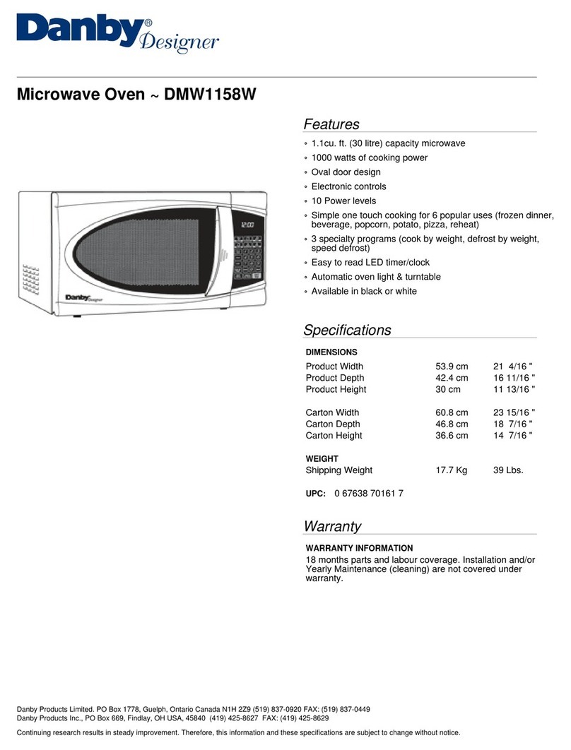 Danby Designer DMW1158W User manual