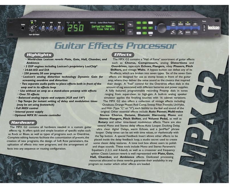 Lexicon MPX G2 User manual