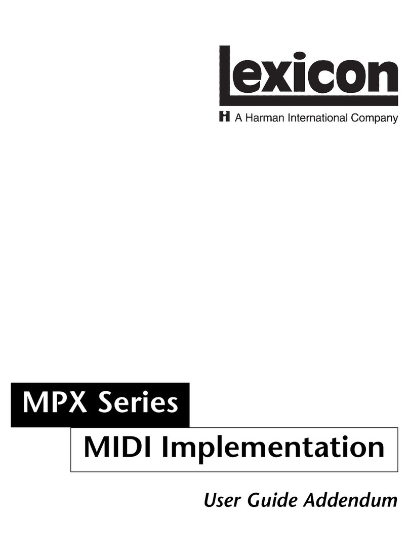 Lexicon MPX - ADDENDUM REV 1 User manual
