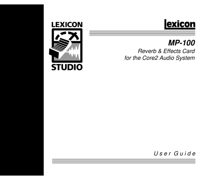 Lexicon MP-100 User manual