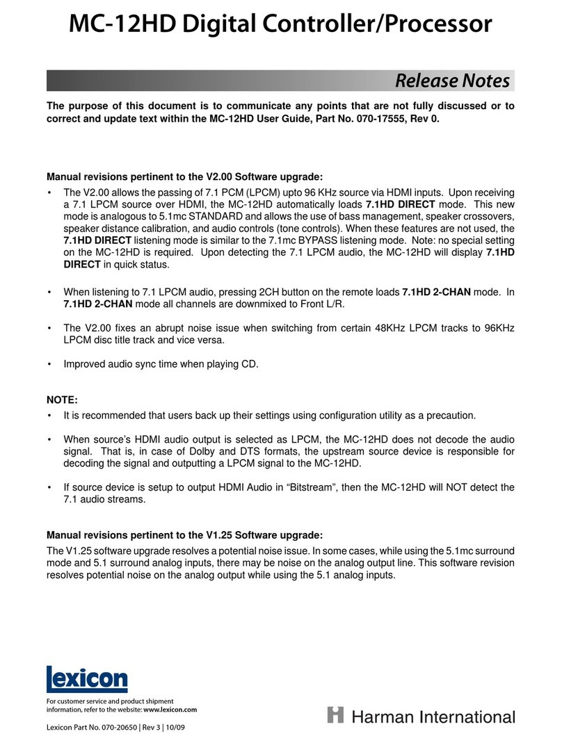 Lexicon MC-12HD release note