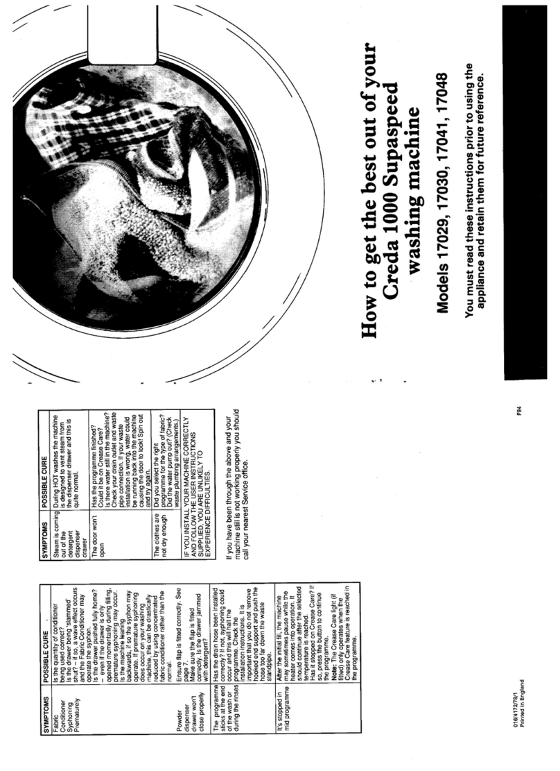 Creda Debonair 1000 Condensing User manual Creda Debonair 1000 Condensing User manual