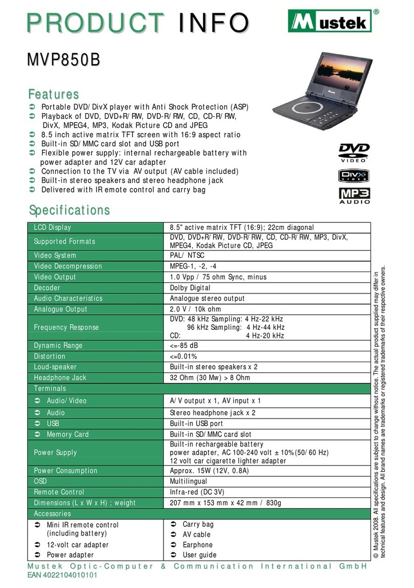Mustek MVP850B User manual Mustek MVP850B User manual