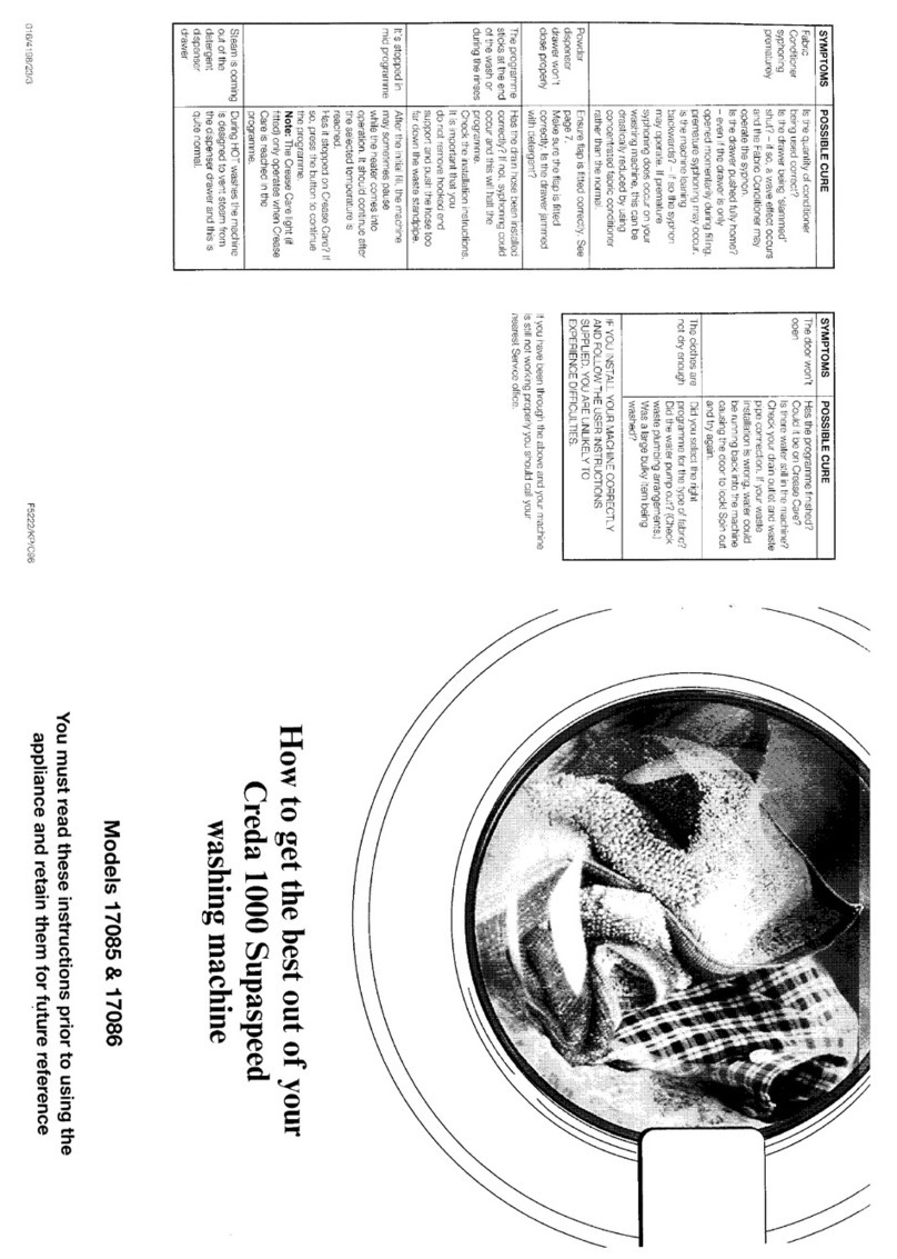 Creda Debonair 1000 Condensing User manual Creda Debonair 1000 Condensing User manual
