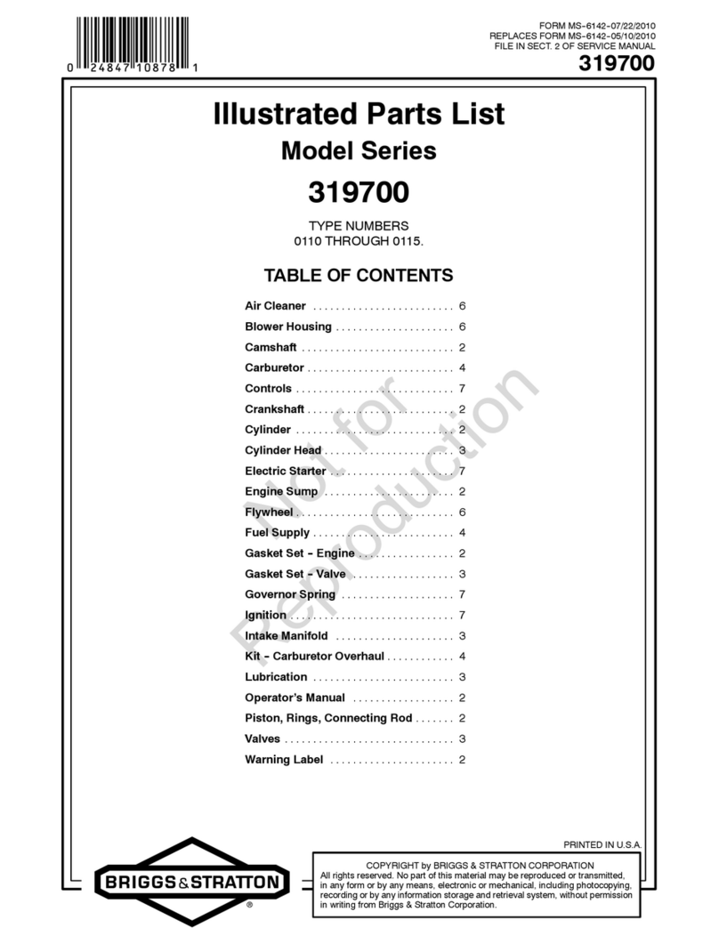 Briggs & Stratton 319700 Series Illustrated parts list