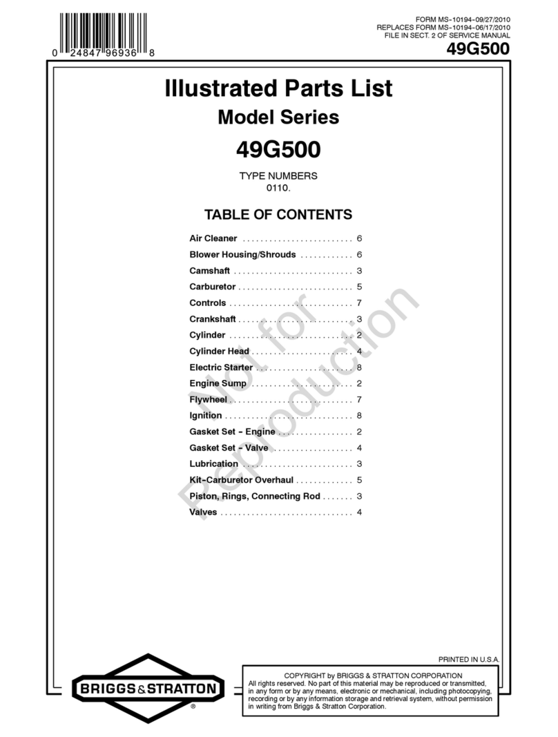 Briggs & Stratton 49G500 Series Setup guide