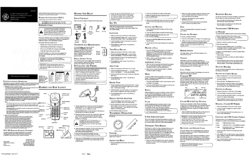 GE 22430 User manual