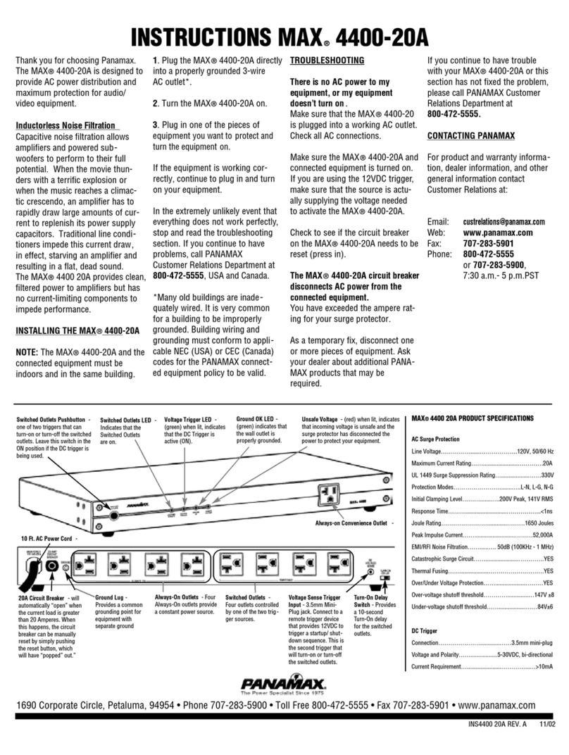 Panamax M4400-20A instructions