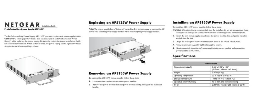 NETGEAR APS135W - ProSafe Auxillary Power Supply install guide