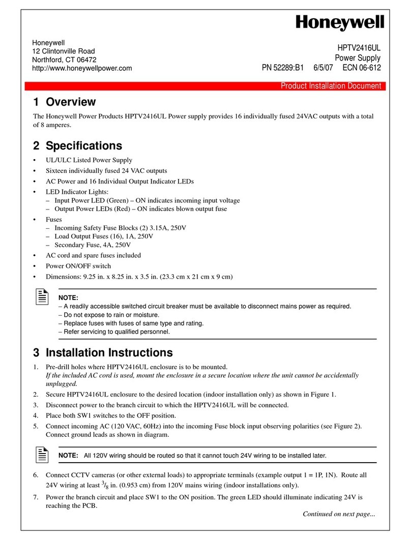 Honeywell HPTV2416UL Technical manual