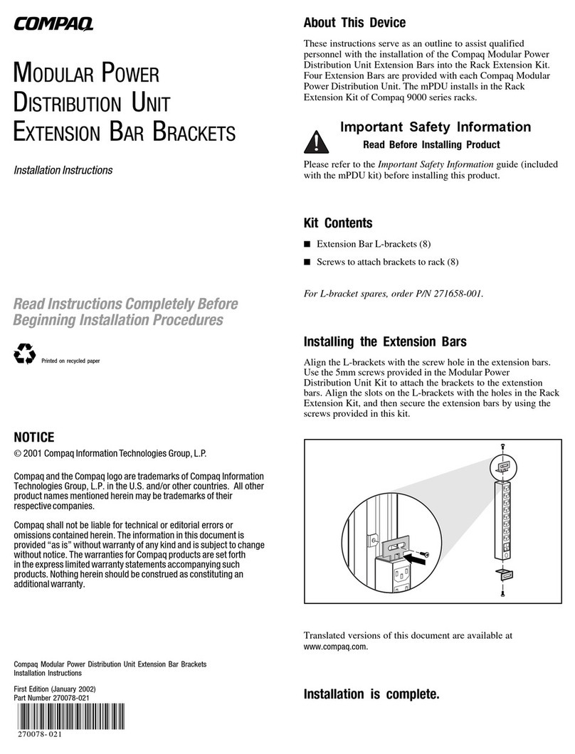 Compaq 252663-B24 - PDU Power Distribution Strip installation instructions
