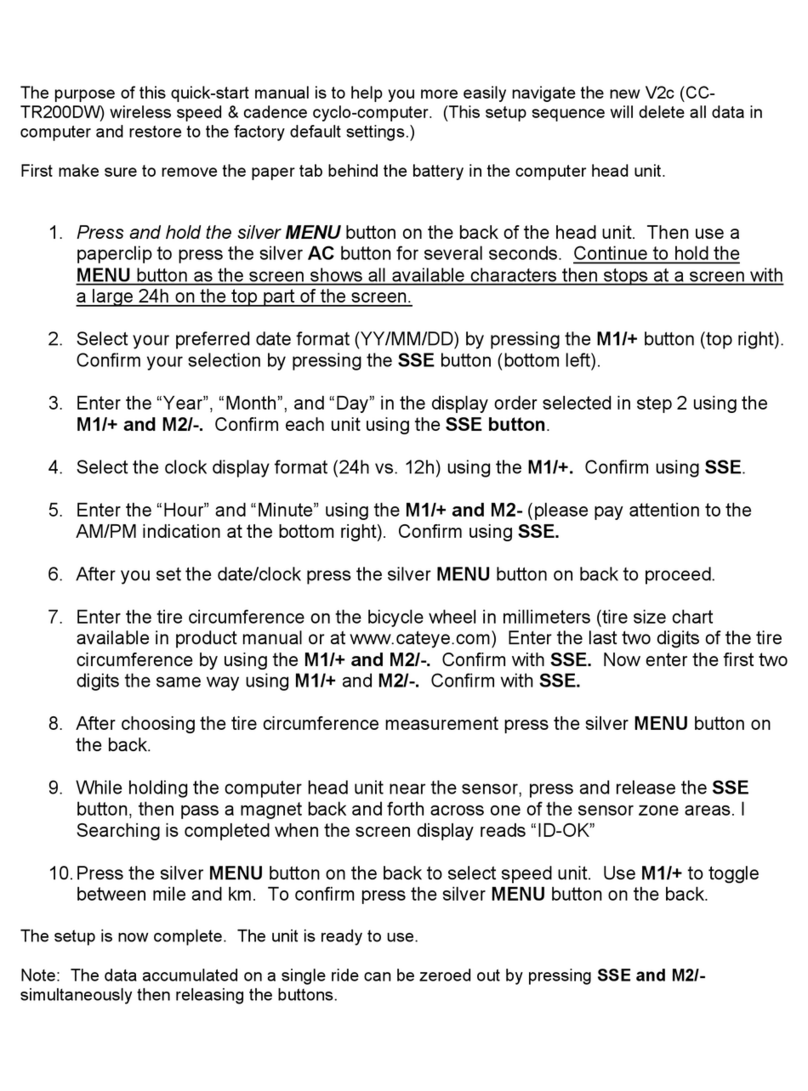 Cateye V2C - Quick start manual