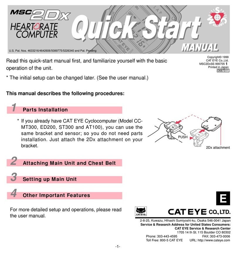 Cateye MSC 2DX Quick start manual