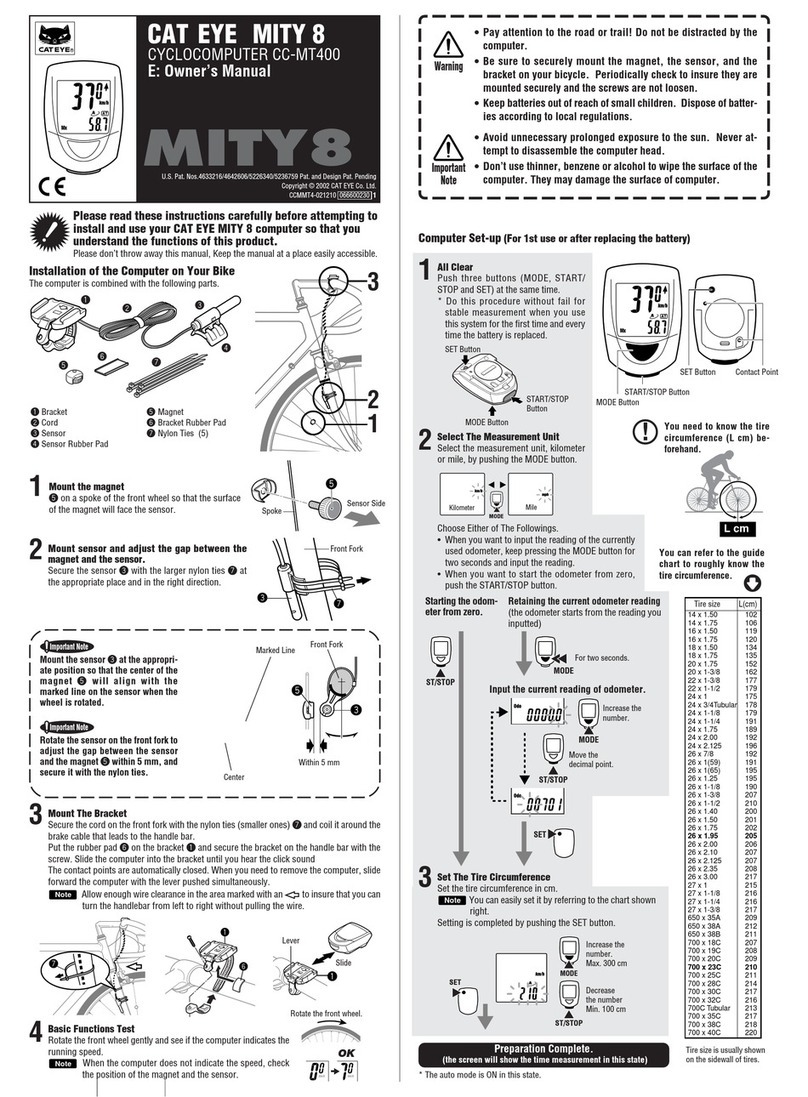 Cateye CC-MT400 User manual