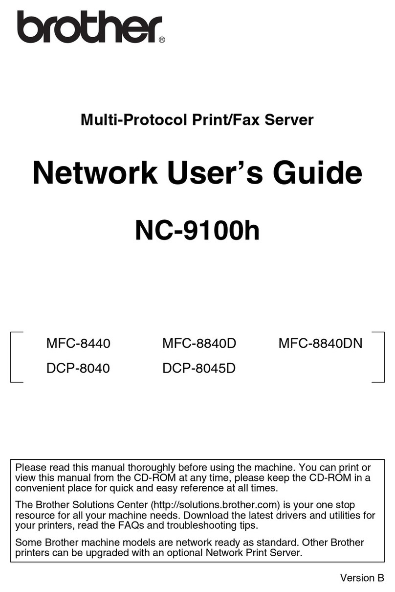 Brother NC-9100H Installation instructions Brother NC-9100H Installation instructions