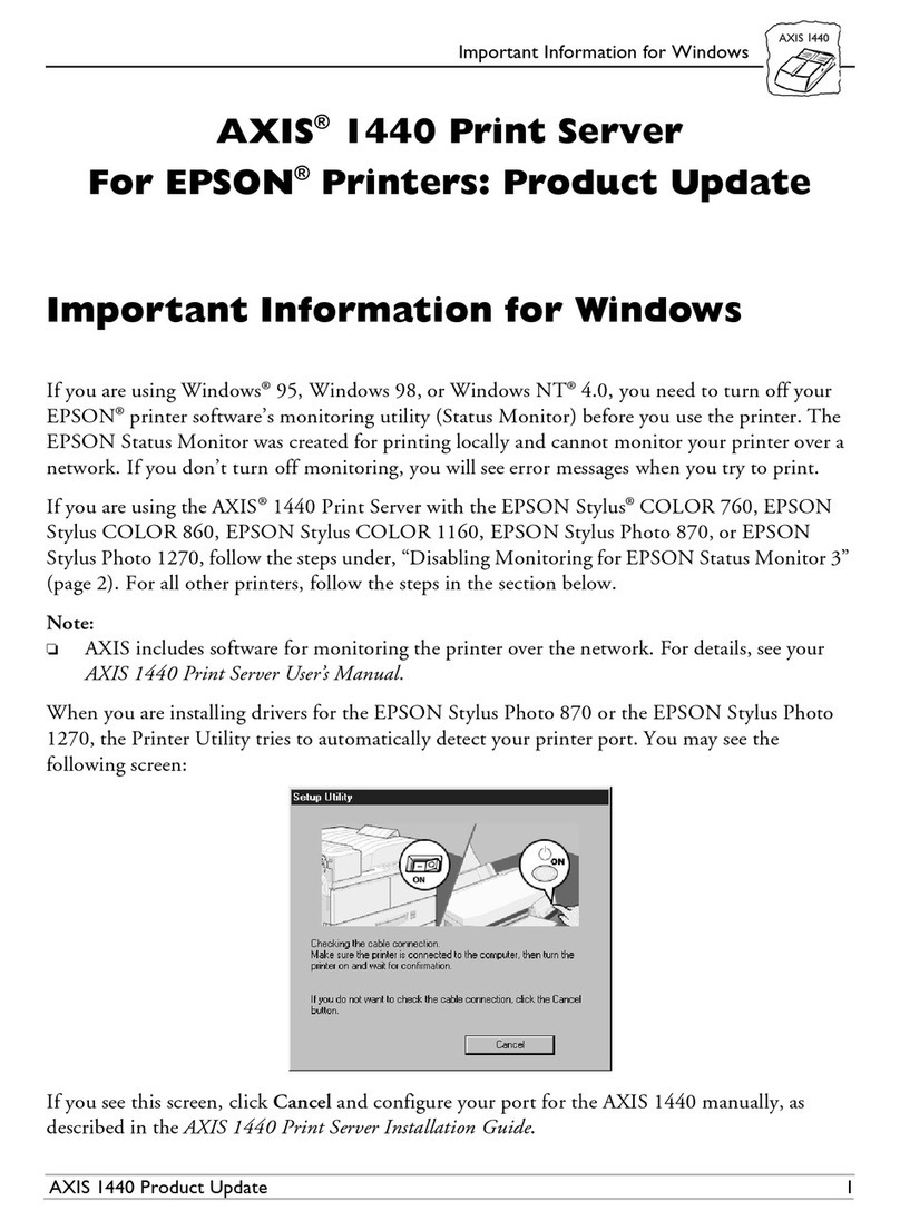 Axis C1440AXIS - Axis 1440 Print Server user manual