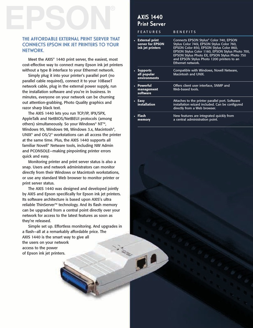 Axis C1440AXIS - Axis 1440 Print Server User manual Axis C1440AXIS - Axis 1440 Print Server User manual