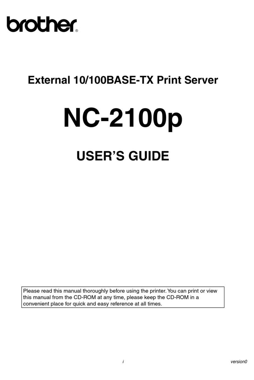 Brother 2100P - NC Print Server User manual Brother 2100P - NC Print Server User manual