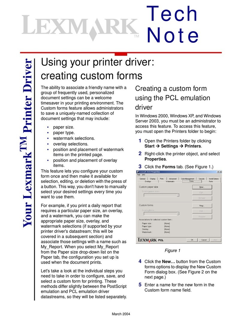Lexmark Dot Matrix Tech note