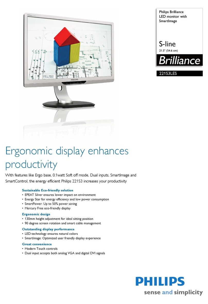 Philips Brilliance 221S3LES User manual