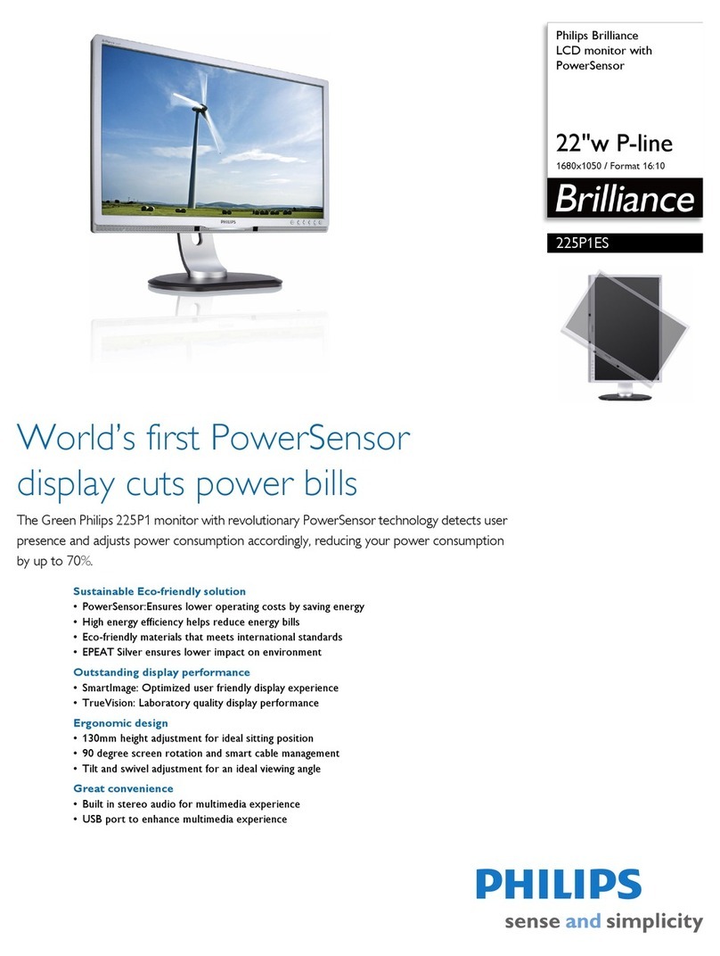 Philips Brilliance 225P1ES User manual