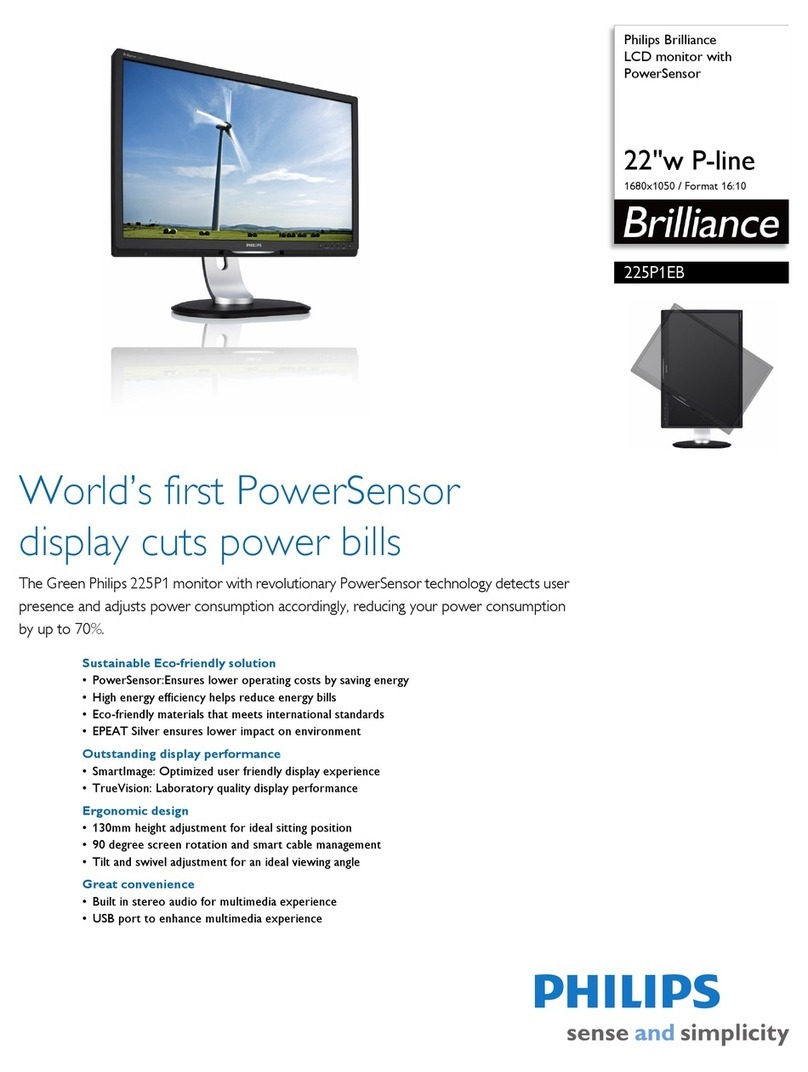 Philips Brilliance 225P1EB User manual