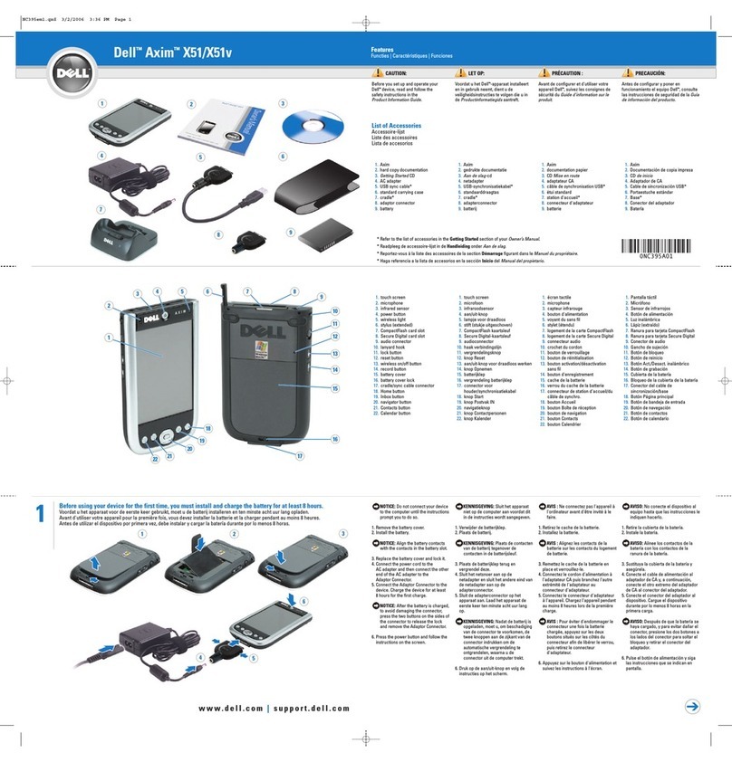 Dell X51 - Axim x51 520MHz 64MB WiFi Windows PDA Installation and operation manual