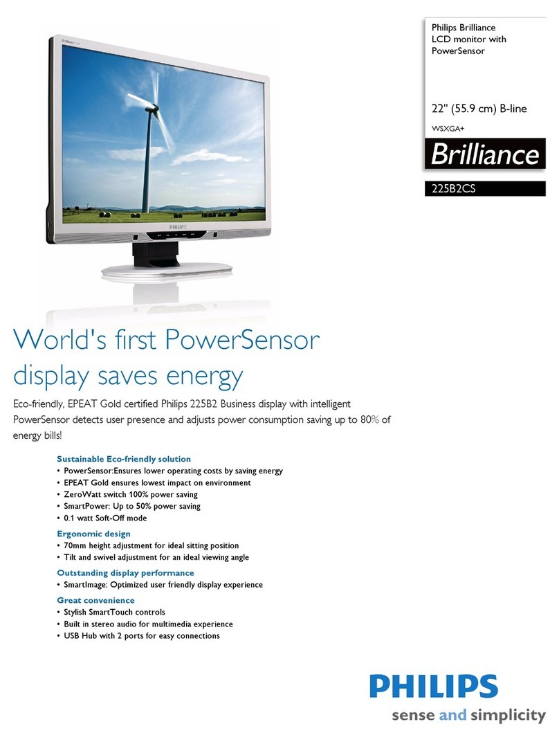 Philips Brilliance 225B2CS User manual