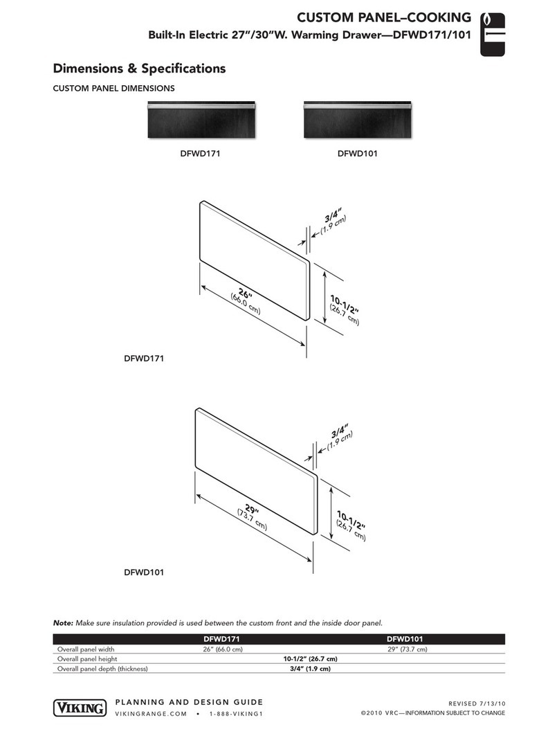 Viking DFWD101 Dimensions and specifications Viking DFWD101 Dimensions and specifications